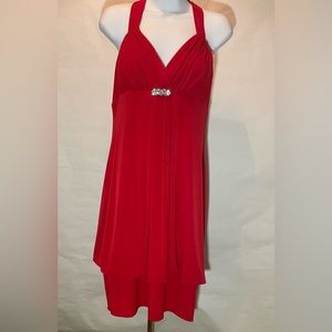 Betsy & Adam Red Bubble Skirt Dress